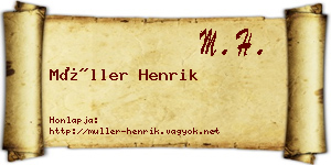 Müller Henrik névjegykártya