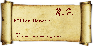 Müller Henrik névjegykártya